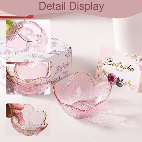 Pink Flower Jewelry Dish Glass Ring Holder Dish Jewelry Tray Cute Vanity - Picture 5 of 7